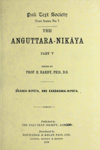 The Anguttara- Nikaya Part V(Dasaka-Nipa, Ekadasaka-Nipata)