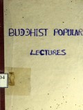 Buddhist Popular Lectures