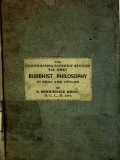 Buddhist Philosophy In India and Ceylon