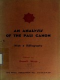 An Analysis of the Pali Canon With A Bibliography