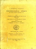 A Buddhist Manual of Psychological Ethics of the Fourth Century B.C.