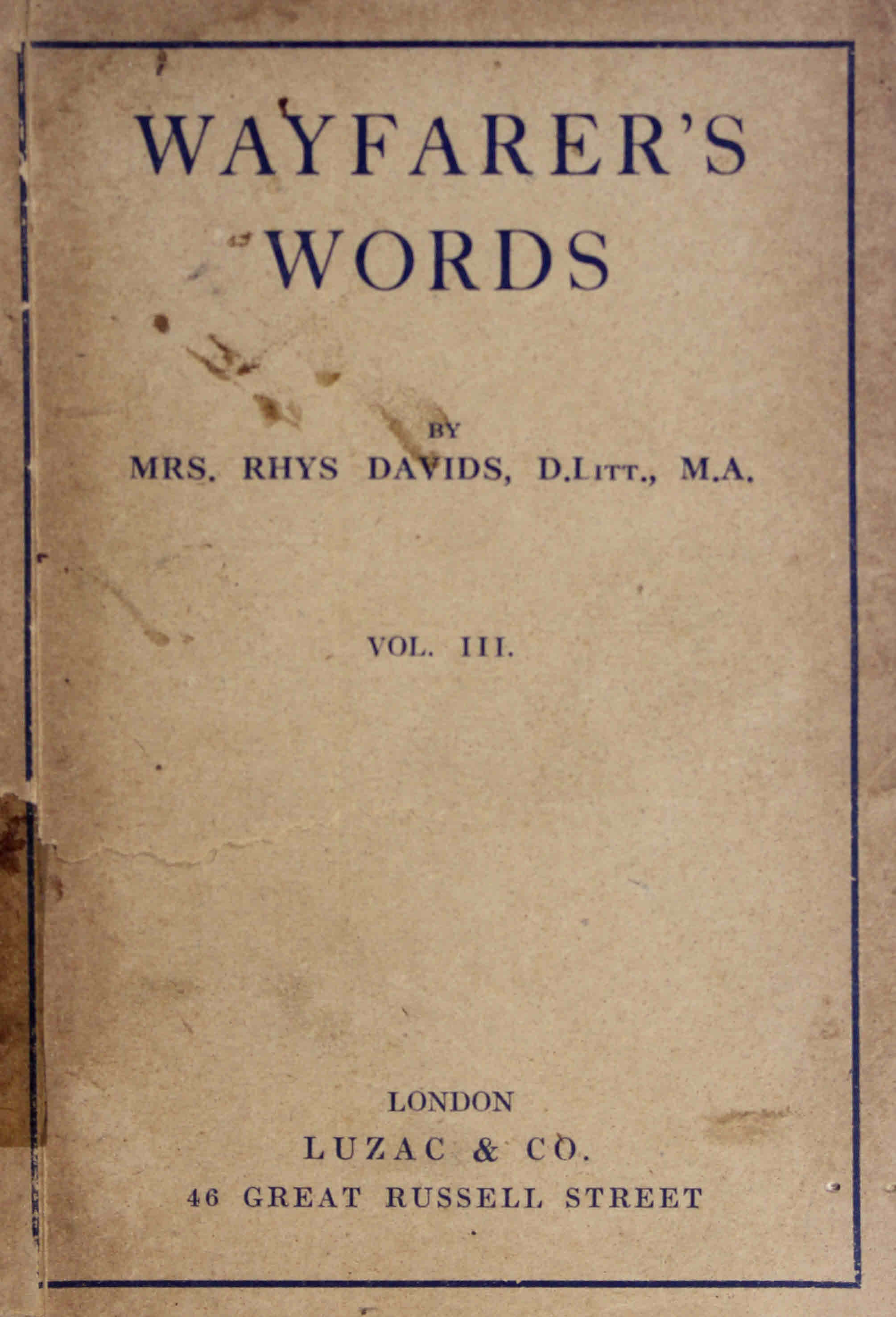 Wayfarer's Words Vol.III
