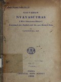 Gautama's Nyayasutras (With Vatsyayana-Bhasya)