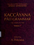 Kaccayana Pali Grammar  Vol.I